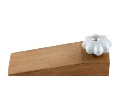 2 Pieces Steel Grey Ceramic Crackle Wooden Door Stopper